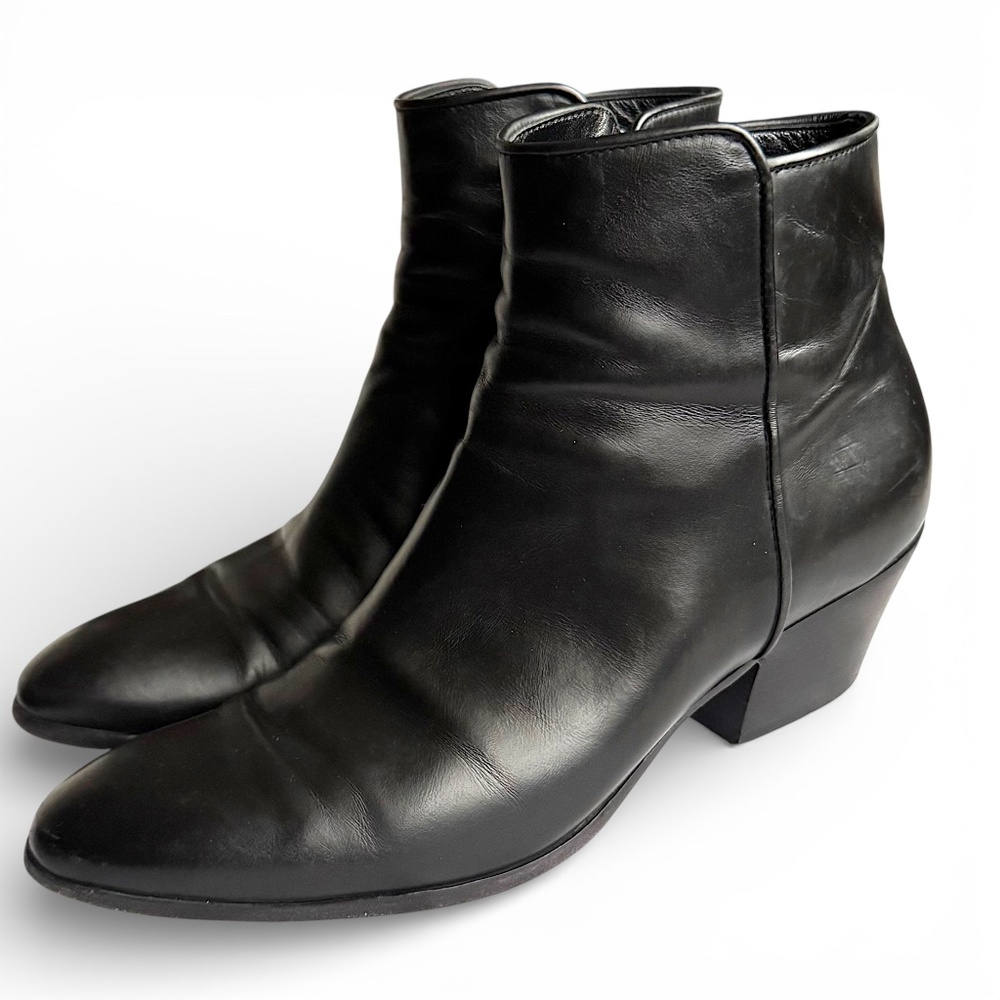GIUSEPPE ZANOTTI Daddy 40 black leather ankle boots size 39 - Picture 2 of 16
